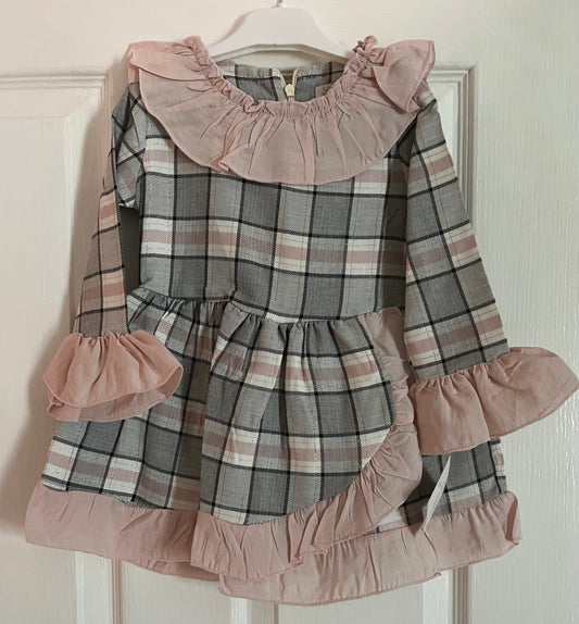 Pink and grey Christmas dress