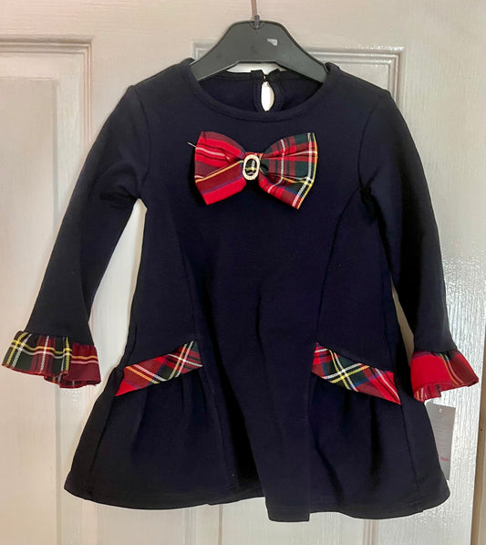 Navy tartan dress