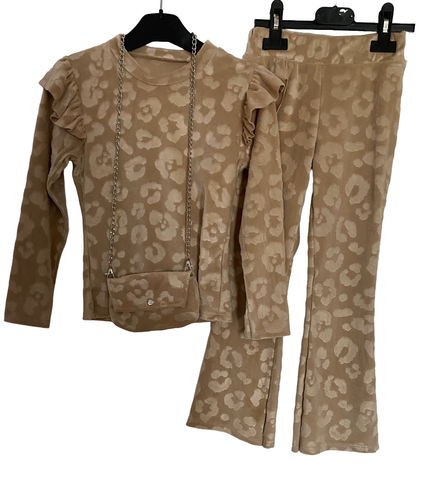 Girls velour tracksuit with bag