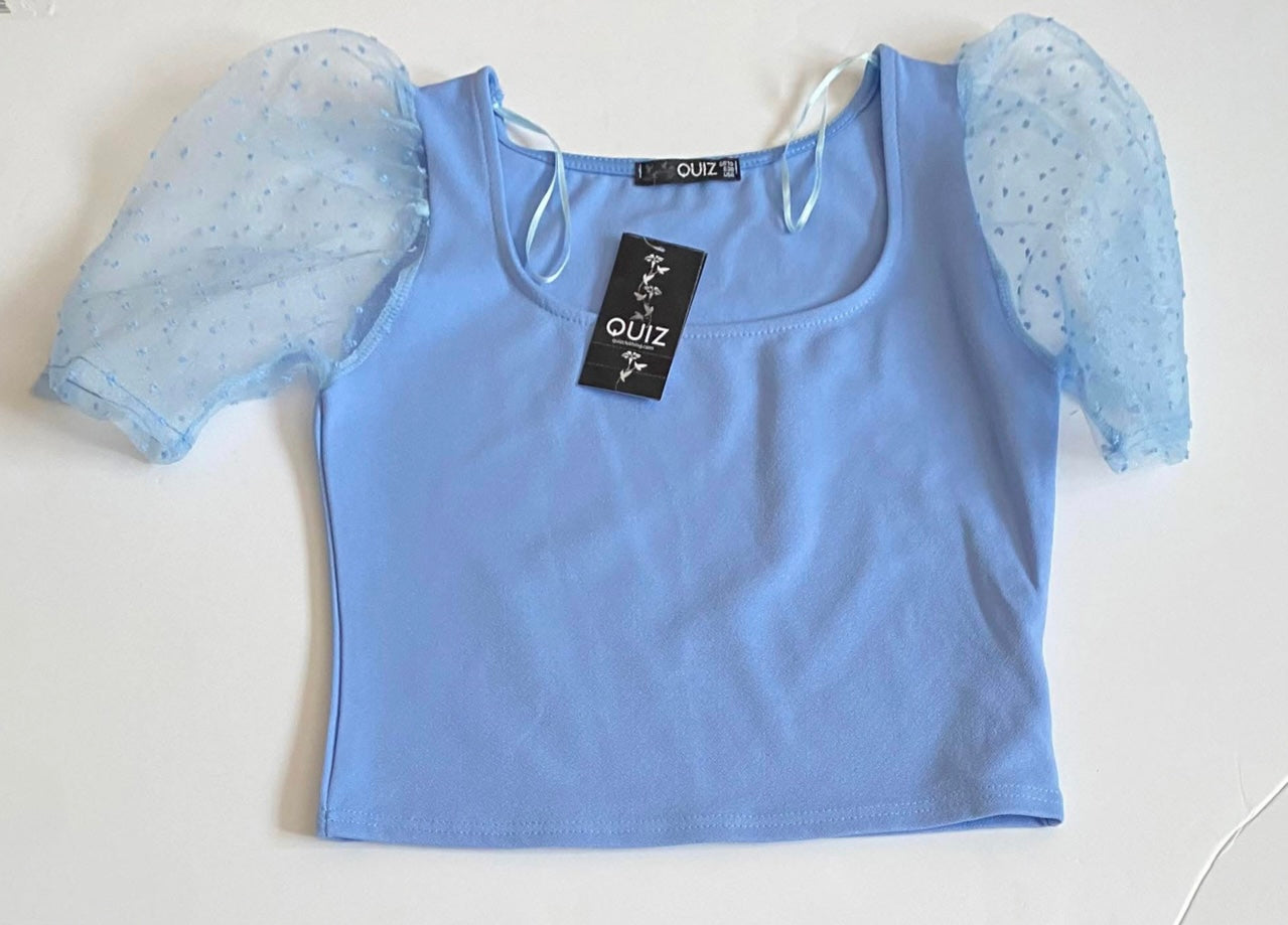 Blue crop top size 6, 8, 10