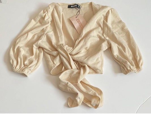 Missguided beige tie top size 10