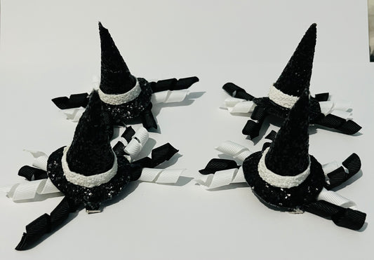 Mini witch hat hair clips